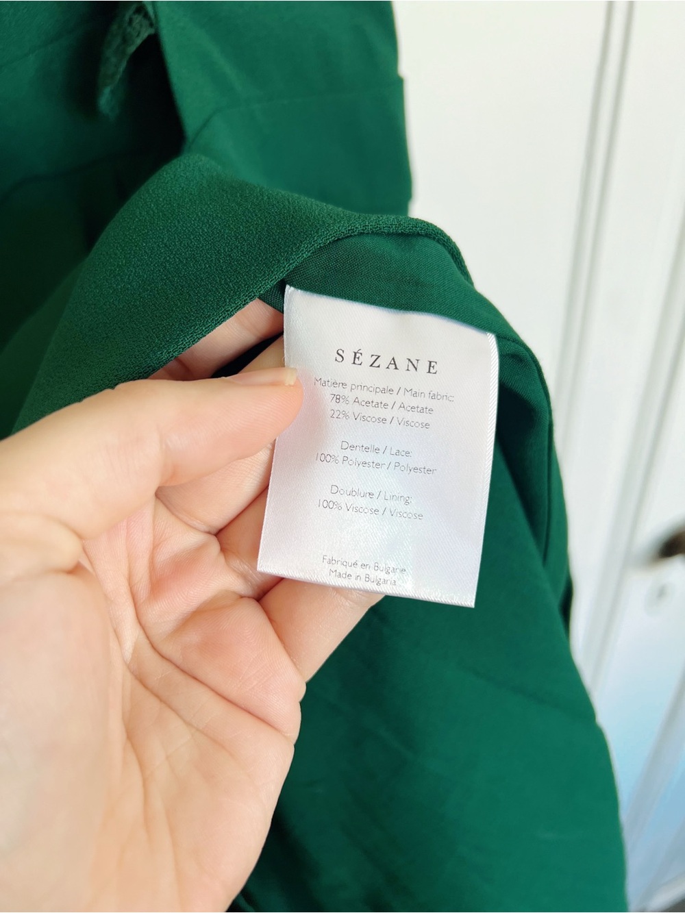 Sezane • Ombeline Dress emerald green mini criss cross lace strap open back - Picture 9 of 14